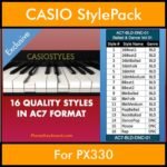 CasioStyles By PK Vol. 1  - Ballad and Dance - 16 Styles for CASIO PX330 in AC7 format