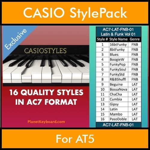 CasioStyles By PK Vol. 1 - Latin Funk Blues - 16 Styles for CASIO AT5 in AC7 format CasioStyles By PK Vol. 1 - Latin Funk Blues - 16 Styles for CASIO AT5 in AC7 format