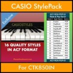 CasioStyles By PK Vol. 1 - Rock and Pop - 16 Styles for CASIO CTK850IN in AC7 format