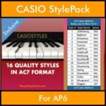 CasioStyles By PK Vol. 1  - Swing Jazz and More - 16 Styles for CASIO AP6 in AC7 format