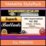 Ballads By PK Vol. 1  - 1260 Ballads Styles - 1260 Ballads Styles for YAMAHA PSRS900 in STY format