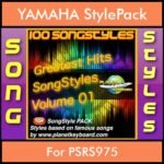Greatest Hits Song Styles By PK Vol. 1  - Greatest Hits Song Styles - 100 Song Styles for YAMAHA PSRS975 in STY format