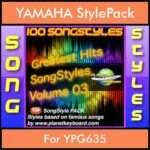 Greatest Hits Song Styles By PK Vol. 3  - Greatest Hits Song Styles - 100 Song Styles for YAMAHA YPG635 in STY format