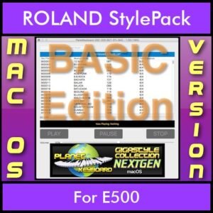 GIGASTYLECOLLECTION NEXTGEN By PK BASIC EDITION With Style Player Software Vol. 1 - FOR MAC - 9500 Styles for ROLAND E500 in STL format