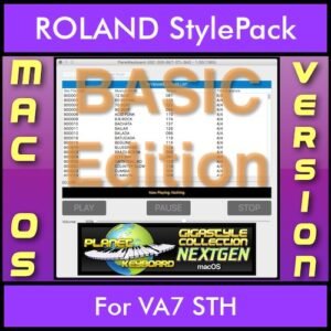 GIGASTYLECOLLECTION NEXTGEN By PK BASIC EDITION With Style Player Software Vol. 1 - FOR MAC - 9500 Styles for ROLAND VA7 STH in STL format