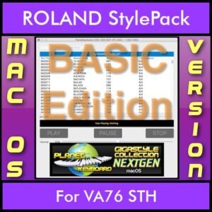 GIGASTYLECOLLECTION NEXTGEN By PK BASIC EDITION With Style Player Software Vol. 1  - FOR MAC - 9500 Styles for ROLAND VA76 STH in STL format