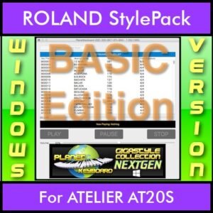 GIGASTYLECOLLECTION NEXTGEN By PK BASIC EDITION With Style Player Software Vol. 1  - FOR PC - 9500 Styles for ROLAND ATELIER AT20S in STL format