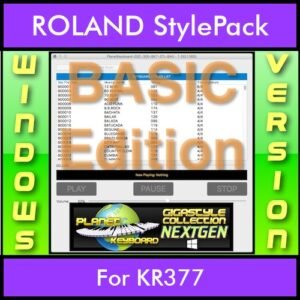 GIGASTYLECOLLECTION NEXTGEN By PK BASIC EDITION With Style Player Software Vol. 1 - FOR PC - 9500 Styles for ROLAND KR377 in STL format