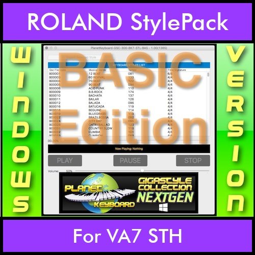 GIGASTYLECOLLECTION NEXTGEN By PK BASIC EDITION With Style Player Software Vol. 1 - FOR PC - 9500 Styles for ROLAND VA7 STH in STL format GIGASTYLECOLLECTION NEXTGEN By PK BASIC EDITION With Style Player Software Vol. 1 - FOR PC - 9500 Styles for ROLAND VA7 STH in STL format