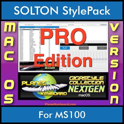 GIGASTYLECOLLECTION NEXTGEN By PK PROFESSIONAL EDITION With Style Player Software Vol. 1  - FOR MAC - 9800 Styles for SOLTON MS100 in PAT format GIGASTYLECOLLECTION NEXTGEN By PK PROFESSIONAL EDITION With Style Player Software Vol. 1  - FOR MAC - 9800 Styles for SOLTON MS100 in PAT format