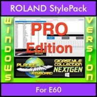 GIGASTYLECOLLECTION NEXTGEN By PK PROFESSIONAL EDITION With Style Player Software Vol. 1 - FOR PC - 9800 Styles for ROLAND E60 in STL format