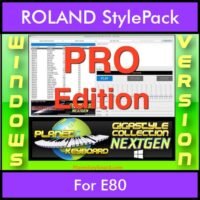 GIGASTYLECOLLECTION NEXTGEN By PK PROFESSIONAL EDITION With Style Player Software Vol. 1 - FOR PC - 9800 Styles for ROLAND E80 in STL format