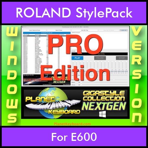 GIGASTYLECOLLECTION NEXTGEN By PK PROFESSIONAL EDITION With Style Player Software Vol. 1  - FOR PC - 9800 Styles for ROLAND E600 in STL format GIGASTYLECOLLECTION NEXTGEN By PK PROFESSIONAL EDITION With Style Player Software Vol. 1  - FOR PC - 9800 Styles for ROLAND E600 in STL format