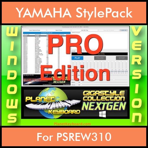 GIGASTYLECOLLECTION NEXTGEN By PK PROFESSIONAL EDITION With Style Player Software Vol. 1  - FOR PC - 9800 Styles for YAMAHA PSREW310 in STY format GIGASTYLECOLLECTION NEXTGEN By PK PROFESSIONAL EDITION With Style Player Software Vol. 1  - FOR PC - 9800 Styles for YAMAHA PSREW310 in STY format