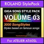 GIGASONGSTYLESPACK By PK GIGAPACK Vol. 3  - GIGA SONG STYLES PACK - 3000 Song Styles for ROLAND ATELIER AT60SL in STL format
