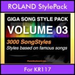 GIGASONGSTYLESPACK By PK GIGAPACK Vol. 3  - GIGA SONG STYLES PACK - 3000 Song Styles for ROLAND KR117 in STL format