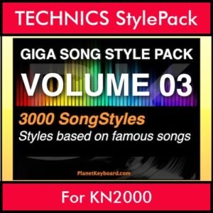 GIGASONGSTYLESPACK By PK GIGAPACK Vol. 3  - GIGA SONG STYLES PACK - 3000 Song Styles for TECHNICS KN2000 in CMP format