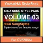 GIGASONGSTYLESPACK By PK GIGAPACK Vol. 3  - GIGA SONG STYLES PACK - 3000 Song Styles for YAMAHA CVP205M in STY format