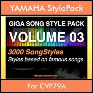 GIGASONGSTYLESPACK By PK GIGAPACK Vol. 3  - GIGA SONG STYLES PACK - 3000 Song Styles for YAMAHA CVP79A in STY format