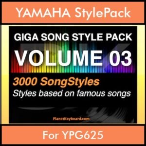 GIGASONGSTYLESPACK By PK GIGAPACK Vol. 3  - GIGA SONG STYLES PACK - 3000 Song Styles for YAMAHA YPG625 in STY format