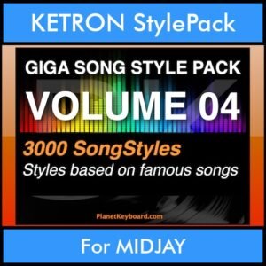 GIGASONGSTYLESPACK By PK GIGAPACK Vol. 4 - GIGA SONG STYLES PACK - 3000 Song Styles for KETRON MIDJAY in PAT format