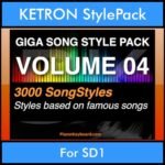 GIGASONGSTYLESPACK By PK GIGAPACK Vol. 4  - GIGA SONG STYLES PACK - 3000 Song Styles for KETRON SD1 in PAT format