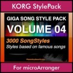 GIGASONGSTYLESPACK By PK GIGAPACK Vol. 4  - GIGA SONG STYLES PACK - 3000 Song Styles for KORG microArranger in STY format