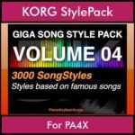 GIGASONGSTYLESPACK By PK GIGAPACK Vol. 4  - GIGA SONG STYLES PACK - 3000 Song Styles for KORG PA4X in STY format