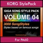 GIGASONGSTYLESPACK By PK GIGAPACK Vol. 4  - GIGA SONG STYLES PACK - 3000 Song Styles for KORG PA60 in STY format
