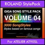 GIGASONGSTYLESPACK By PK GIGAPACK Vol. 4  - GIGA SONG STYLES PACK - 3000 Song Styles for ROLAND ATELIER AT90SL in STL format