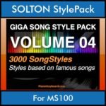 GIGASONGSTYLESPACK By PK GIGAPACK Vol. 4  - GIGA SONG STYLES PACK - 3000 Song Styles for SOLTON MS100 in PAT format