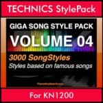 GIGASONGSTYLESPACK By PK GIGAPACK Vol. 4  - GIGA SONG STYLES PACK - 3000 Song Styles for TECHNICS KN1200 in CMP format