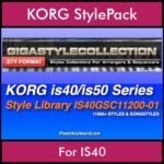 The GIGA Style Collection By PK GIGAPACK Vol. 1  - 11200 Styles - 11200 Styles for KORG IS40 in STY format