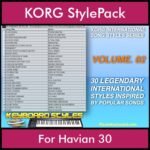 KORG International Song Styles By PK Vol. 2  - By PlanetKeyboard - 30 Song Styles for KORG Havian 30 in STY format