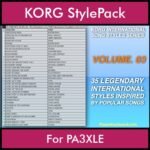 KORG International Song Styles By PK Vol. 3  - By PlanetKeyboard - 35 Song Styles for KORG PA3XLE in STY format