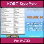 KORG International Song Styles By PK Vol. 4  - By PlanetKeyboard - 33 Song Styles for KORG PA700 in STY format