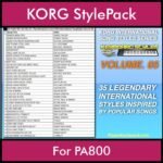 KORG International Song Styles By PK Vol. 5  - By PlanetKeyboard - 35 Song Styles for KORG PA800 in STY format