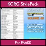 KORG International Song Styles By PK Vol. 6  - By PlanetKeyboard - 40 Song Styles for KORG PA600 in STY format