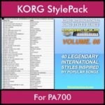 KORG International Song Styles By PK Vol. 6  - By PlanetKeyboard - 40 Song Styles for KORG PA700 in STY format
