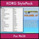 KORG International Song Styles By PK Vol. 7  - By PlanetKeyboard - 32 Song Styles for KORG PA3X in STY format