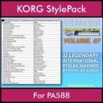 KORG International Song Styles By PK Vol. 7  - By PlanetKeyboard - 32 Song Styles for KORG PA588 in STY format