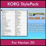 KORG International Song Styles By PK Vol. 8  - By PlanetKeyboard - 29 Song Styles for KORG Havian 30 in STY format