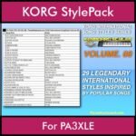 KORG International Song Styles By PK Vol. 8  - By PlanetKeyboard - 29 Song Styles for KORG PA3XLE in STY format