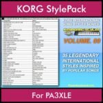 KORG International Song Styles By PK Vol. 9  - By PlanetKeyboard - 35 Song Styles for KORG PA3XLE in STY format
