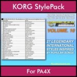 KORG International Song Styles By PK Vol. 10  - By PlanetKeyboard - 27 Song Styles for KORG PA4X in STY format