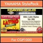 Latin By PK Vol. 1  - 850 Latin Styles - 850 Latin Styles for YAMAHA CGP1000 in STY format