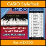 CasioStyles By PK Vol. 1  - Rock and Pop MZX - 16 Styles for CASIO MZX300 in AC7 format