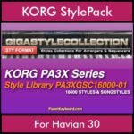 The GIGA Style Collection By PK GIGAPACK Vol. 1  - 16000 Styles - 16000 Styles for KORG Havian 30 in STY format