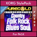 PureGold Style Collection By PK Vol. 02  - Country Folk Rock Blues Soul 2 - 45 Styles / Song Styles for KORG PA5X in STG format