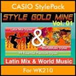 StyleGoldMine By PK Vol. 1  - Latin Mix and WorldMusic - 98 Styles for CASIO WK210 in AC7 format